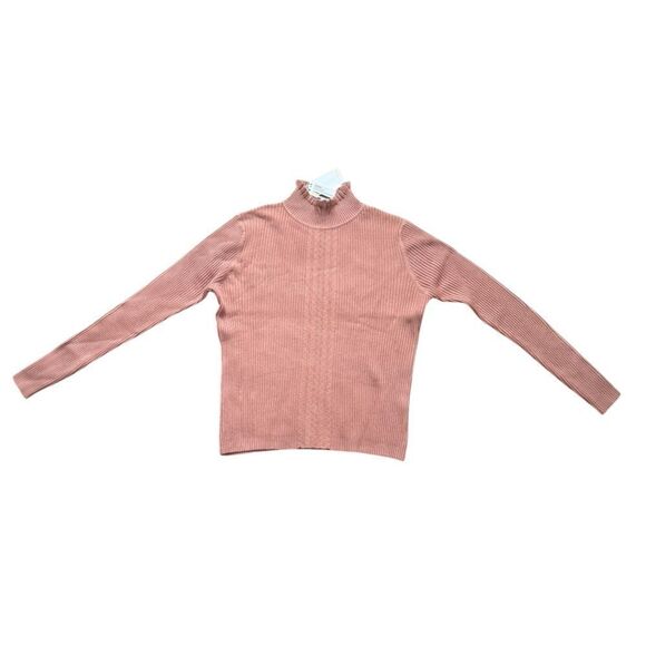 Vila Milano Rustic Oak Long Sleeve Mock Neck Sweater Women’s Size Medium - Picture 1 of 6